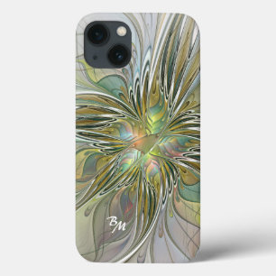 Case-Mate iPhone Case Flore Fleur Fractale Imaginaire Avec Initiales Or