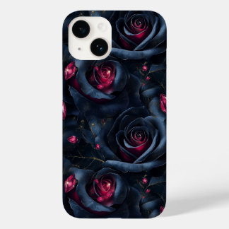 Coque Case-Mate iPhone Flore foncé Motif sans couture - Roses noirs et ru