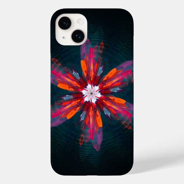 Coques Case-Mate iPhone Flore Mandala Flowers Orange Red Blue Abstract (Verso)