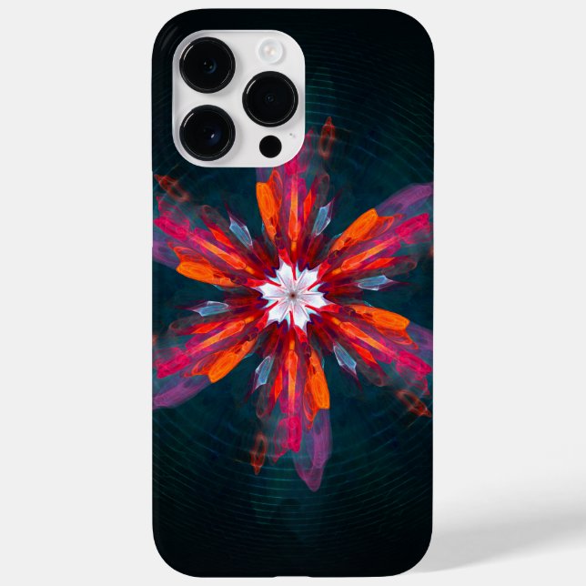 Coques Case-Mate iPhone Flore Mandala Flowers Orange Red Blue Abstract (Verso)