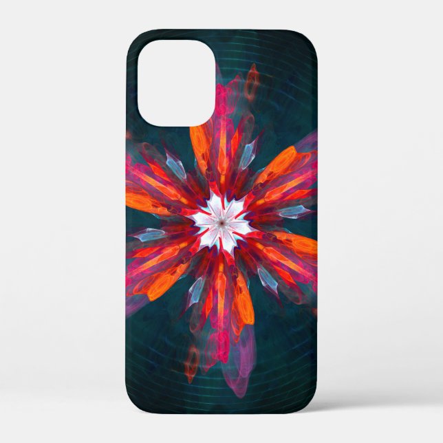 Coques Case-Mate iPhone Flore Mandala Flowers Orange Red Blue Abstract (Verso)