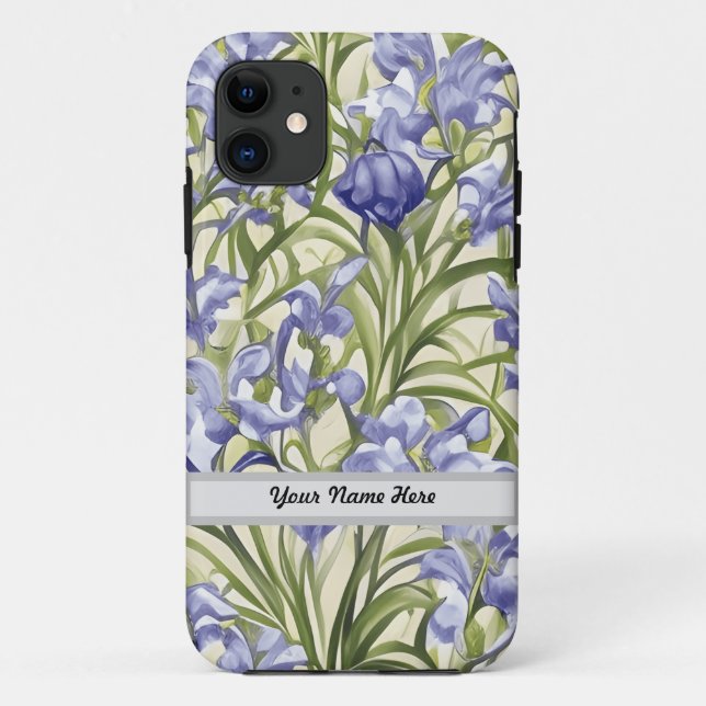 Coques Case-Mate iPhone Flore Motif Fleurs bleues (Dos)