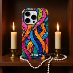 Coque iPhone 16 Pro Flore orange et rose