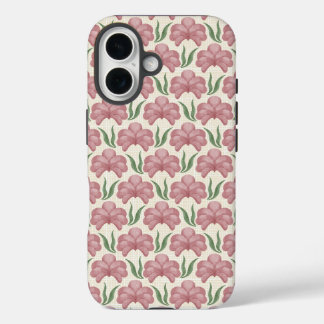 Coque Pour iPhone 16 Flore Rose Poussiéreuse