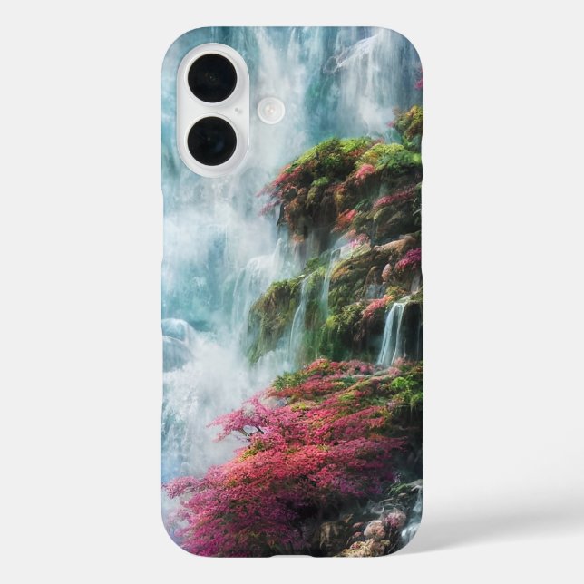 Coques Case-Mate iPhone Flore rose verte de la cascade du printemps (Verso)