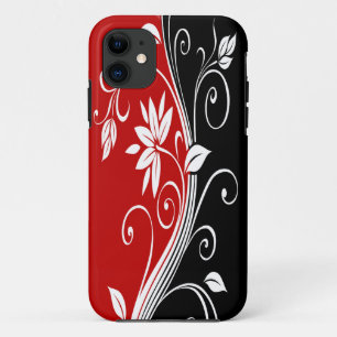 Etui iPhone Case-Mate Flore rouge blanc et noire
