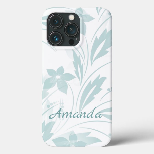 Coques Case-Mate iPhone Flore subtile en blues (Verso)