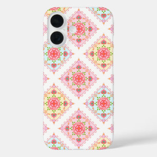 Coque Pour iPhone 16 Flore très élégante en carreaux de diamant Motif