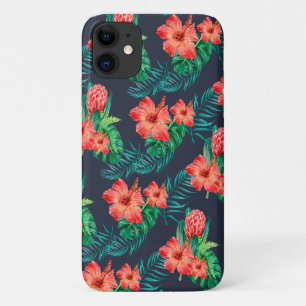 Case-Mate iPhone Case Flore tropicale rouge sur la marine
