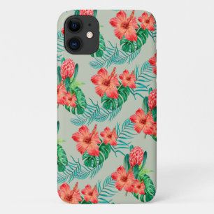 Case-Mate iPhone Case Flore tropicale rouge sur Sage