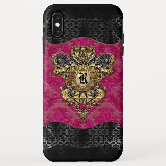 Coques Case-Mate iPhone Florendyne Elegant Damask Monogramme (Dos)