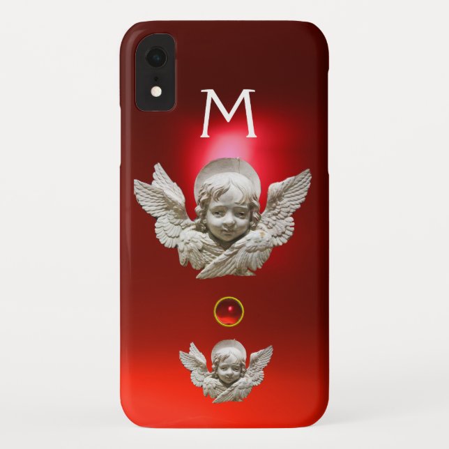 Coques Case-Mate iPhone FLORENTINE RENAISSANCE ANGEL Roue rubis Monogramme (Dos)