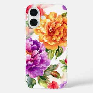 Coque Pour iPhone 16 Flores d'aquarelle à fleurs vintages
