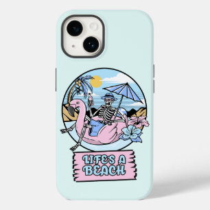Coque Case-Mate iPhone Flotteur Flamant Rose Squelette de Plage