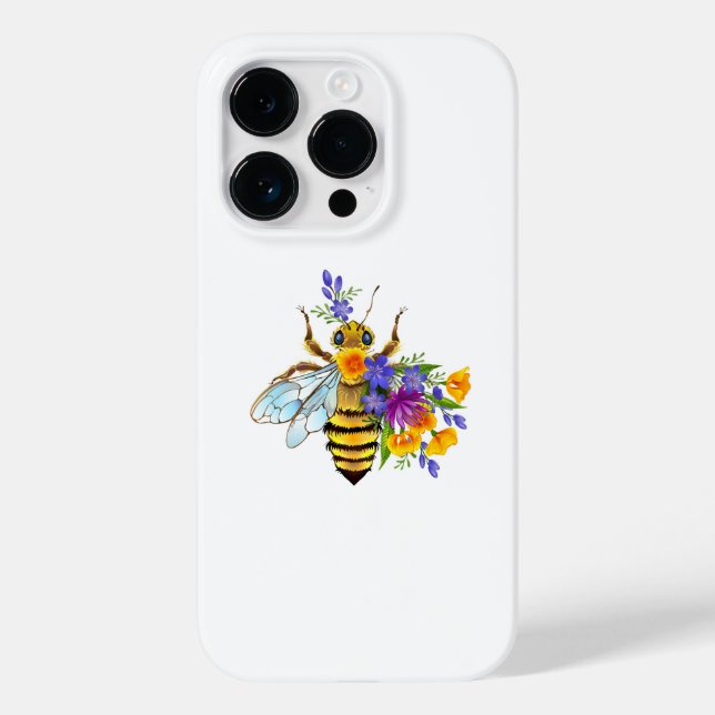Coques Case-Mate iPhone Flower bee with wild plants (Verso)