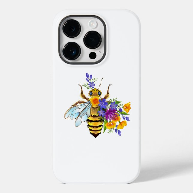 Coques Case-Mate iPhone Flower bee with wild plants (Verso)