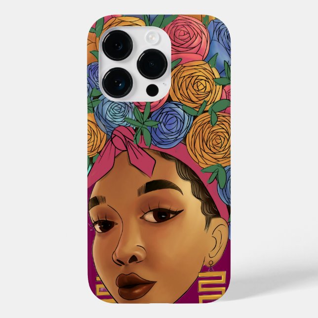 Coques Case-Mate iPhone Flower in hair afro american girl (Verso)