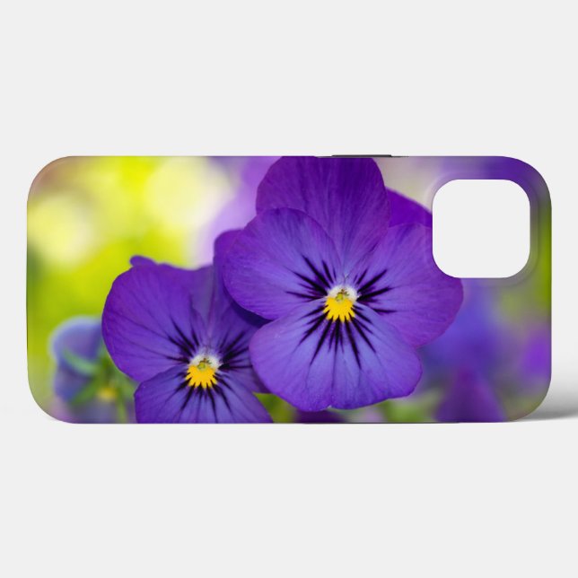 Coques Case-Mate iPhone Flowers (homonymie) | Purple Pansies (Verso (horizontal))