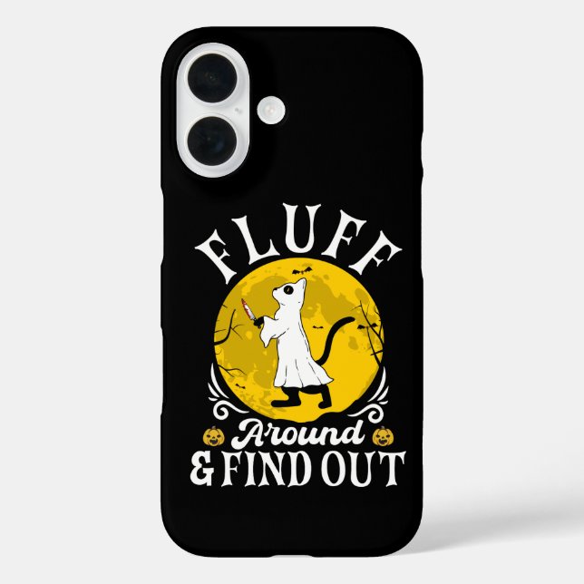 Coques Case-Mate iPhone Fluff Around and Find Out Halloween Horreur Chat (Verso)