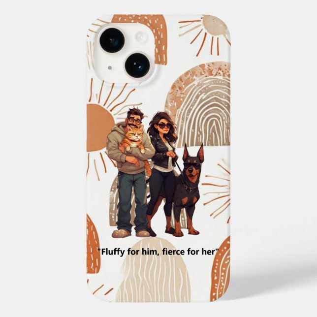 Coques Case-Mate iPhone « Fluffy pour lui, féroce pour elle. » (Verso)
