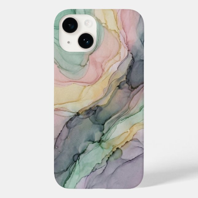 Coques Case-Mate iPhone Fluide abstrait de marbre à l'encre alcoolique pas (Verso)