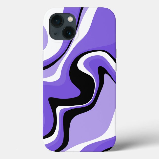 Coques Case-Mate iPhone Fluide noir, blanc et violet Abstrait (Verso)