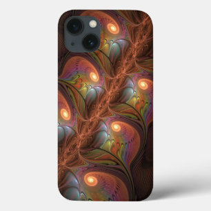 Coque Case-Mate iPhone Fluorescent coloré Abstrait Trippy Brown Fractal