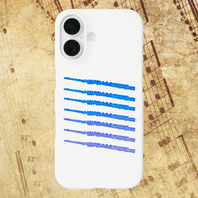 Coques Case-Mate iPhone Flutes Blue Ombre (A fun pattern of flutes done in a blue ombre on a phone case.)