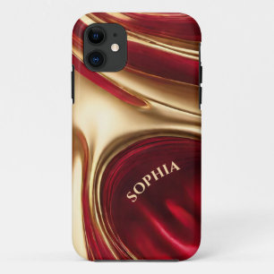 Case-Mate iPhone Case Flux Abstrait Art-Rouge et or