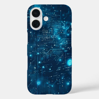 Coque Pour iPhone 16 Flux de données lumineux