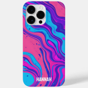 Coque Case-Mate iPhone Flux de peinture Liquide au néon sur mesure Magent