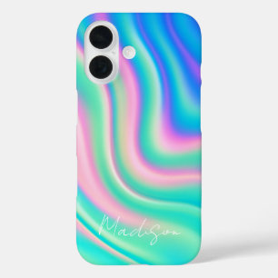 Coque Pour iPhone 16 Flux de vague iridescent vibrant
