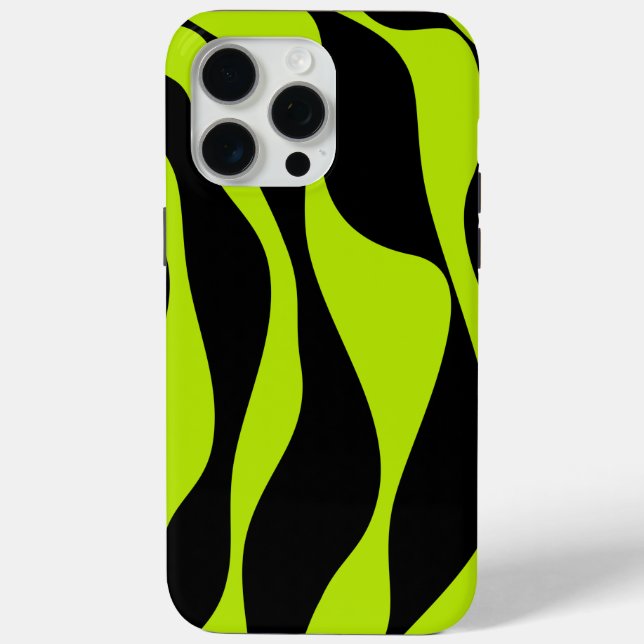 Coques Case-Mate iPhone Flux et reflux 4 - Vert citron (Verso)