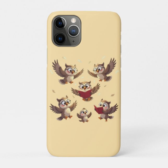 Coques Case-Mate iPhone "Flying Funny Owls – Disney Cartoon Style" (Dos)