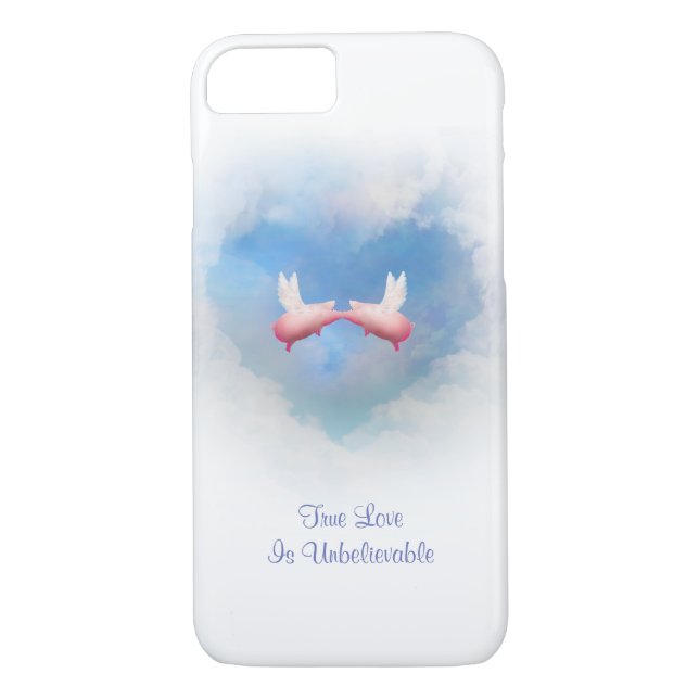 Coques Case-Mate iPhone Flying Pigs Kiss Incroyable Love (Dos)