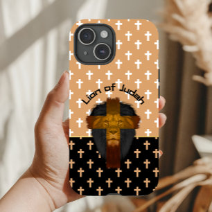 Coque Case-Mate iPhone Foi Beige Noir Blanc Croix Lion de Juda