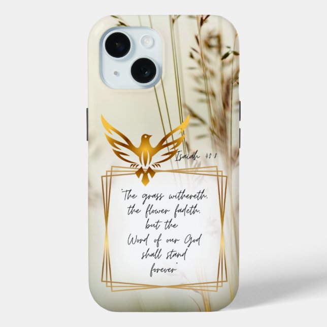 Coques Case-Mate iPhone Foi Inspirante Nature Herbe Or Colombe (Verso)