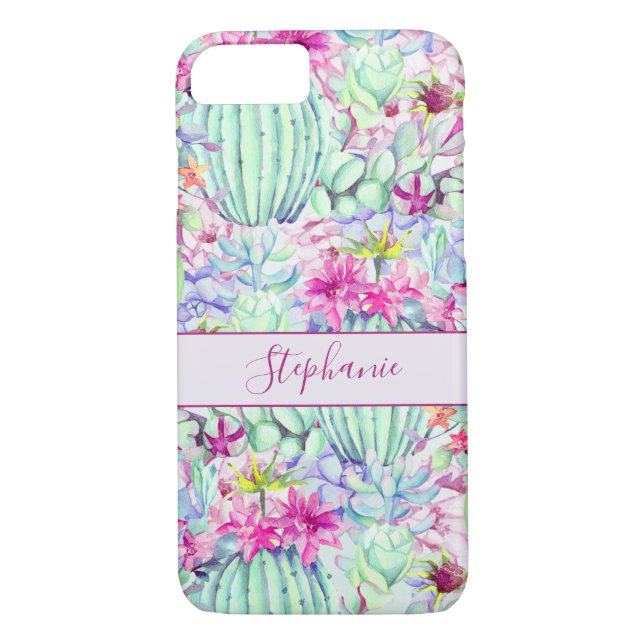 Coques Case-Mate iPhone Foliage Floral Succulent Cactus Personnalisé (Dos)