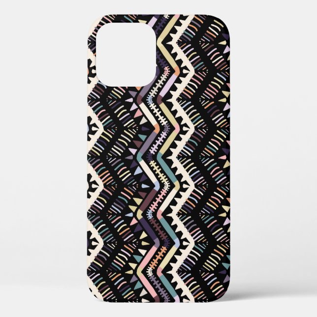 Coques Case-Mate iPhone folklore géométrique d'Ikat, motif aztèque tribal. (Verso)
