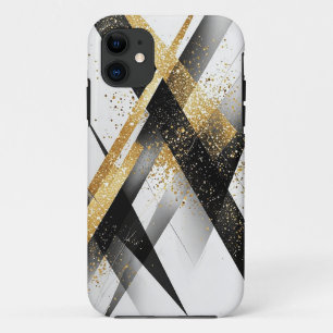 Case-Mate iPhone Case Fond Abstrait Élégant Noir et Or