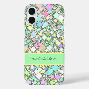 Coque Pour iPhone 16 Plus Fond Abstrait Géométrique Pastel Personnalisé