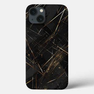 Case-Mate iPhone Case Fond abstrait noir et or élégant