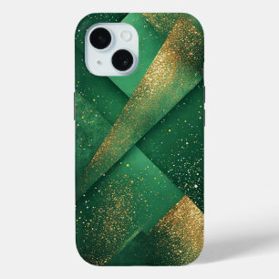 Coque Case-Mate iPhone Fond Abstrait Vert Élégant Avec Paillettes