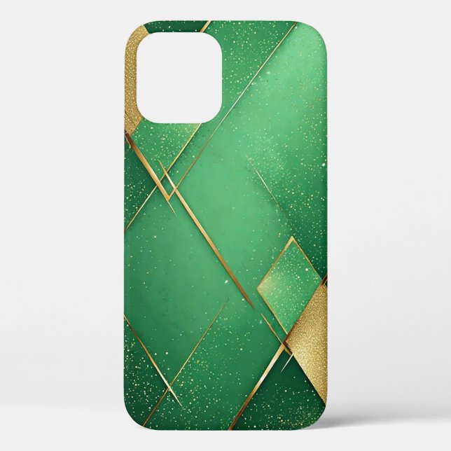 Coques Case-Mate iPhone Fond Abstrait Vert Élégant Avec Paillettes (Verso)