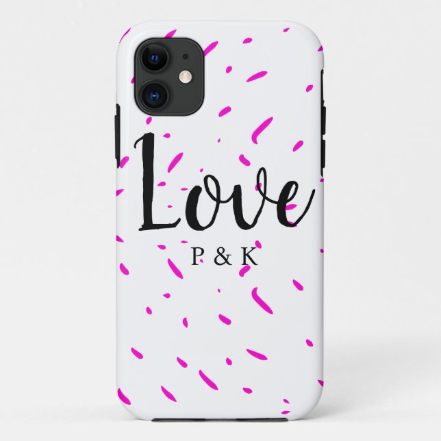 Coques Case-Mate iPhone Fond de nom d'amour abstrait rose minimal simple (Dos)