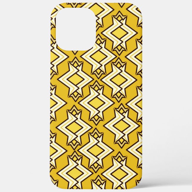 Coques Case-Mate iPhone Fond d'écran Art Déco Motif, Or moutarde (Verso)