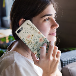 Coque Case-Mate iPhone Fond d'écran d'aquarelle à fleurs rétro Abstrait
