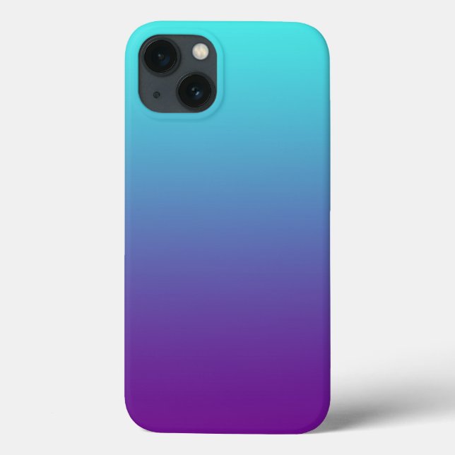 Coques Case-Mate iPhone Fond dégradé simple bleu turquoise violet (Verso)