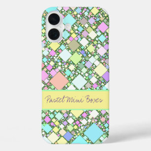 Coque Pour iPhone 16 Plus Fond Géométrique Pastel Personnalisé
