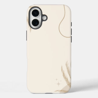 Coque Pour iPhone 16 Plus Fond Linktree Floral Esthétique Marron Beige |